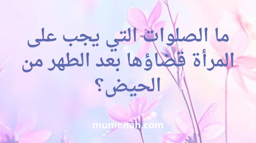 ما الصلوات التي يجب على المرأة قضاؤها بعد الطهر من الحيض؟
