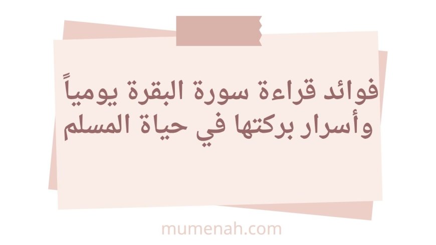 فوائد قراءة سورة البقرة يومياً وأسرار بركتها في حياة المسلم