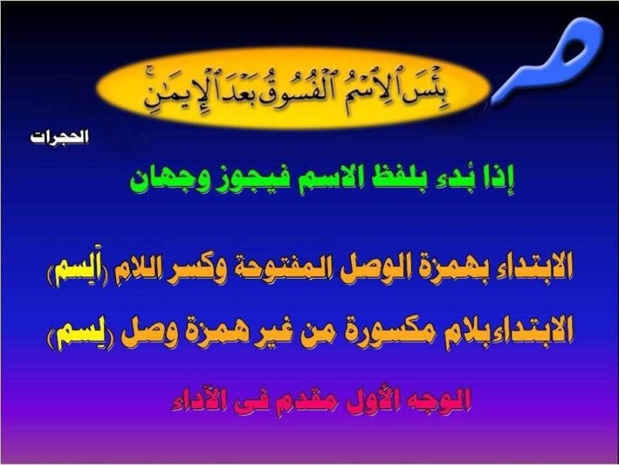  كيفية البدء بكلمة "الاسم" في هذه الآية