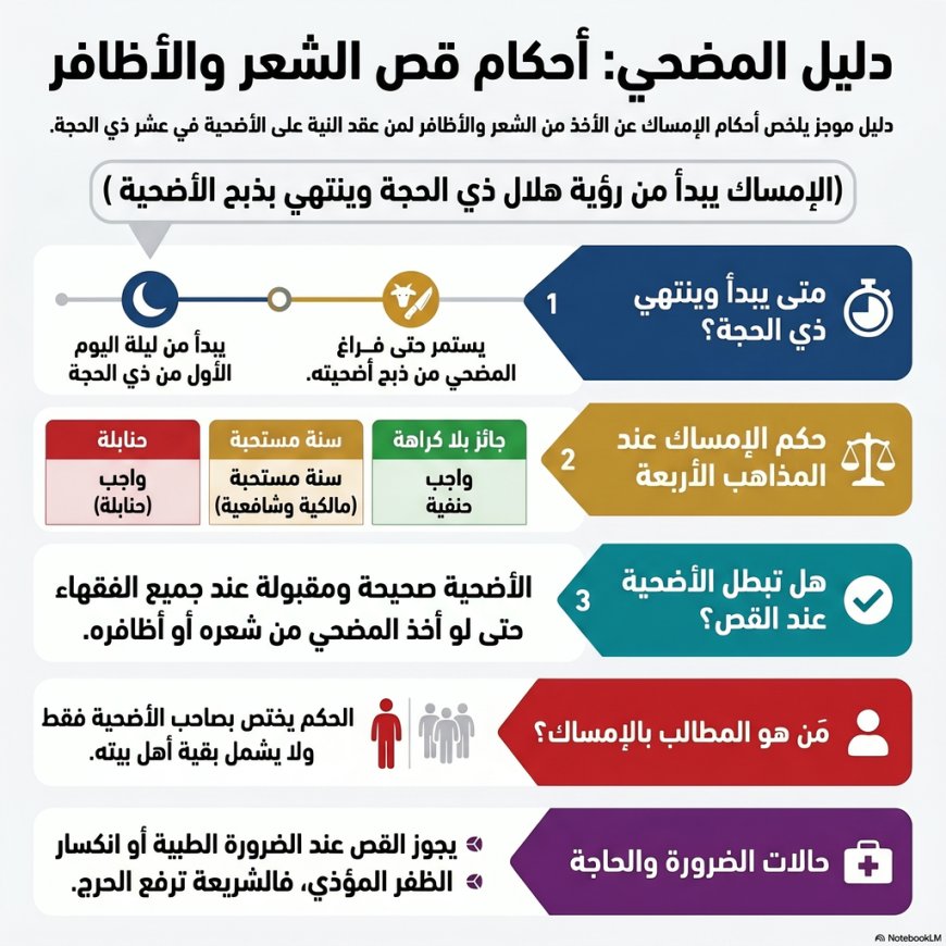 حكم قص الشعر والأظافر لمن أراد الأضحية وأقوال الفقهاء فيه
